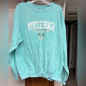 myrtle beach crew neck sweatshirt blue/green size large